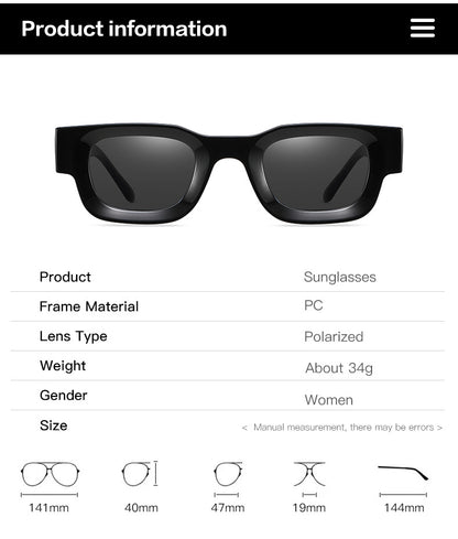 Gafas de sol cuadradas Hip Hop Punk Kuzma polarizado