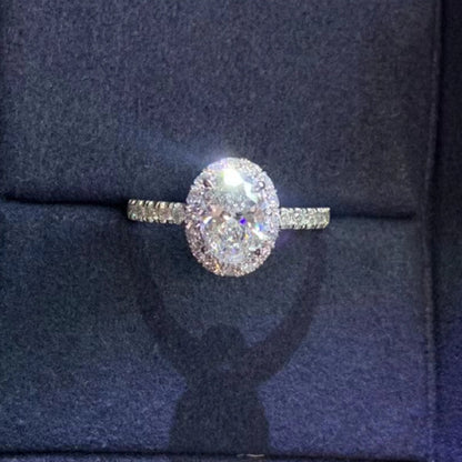 S925 Pure Silver High Carbon Diamond Proposal Dove Egg Ring