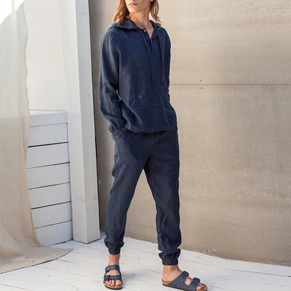 El otoño de lino para hombres, estilo casual manga larga.