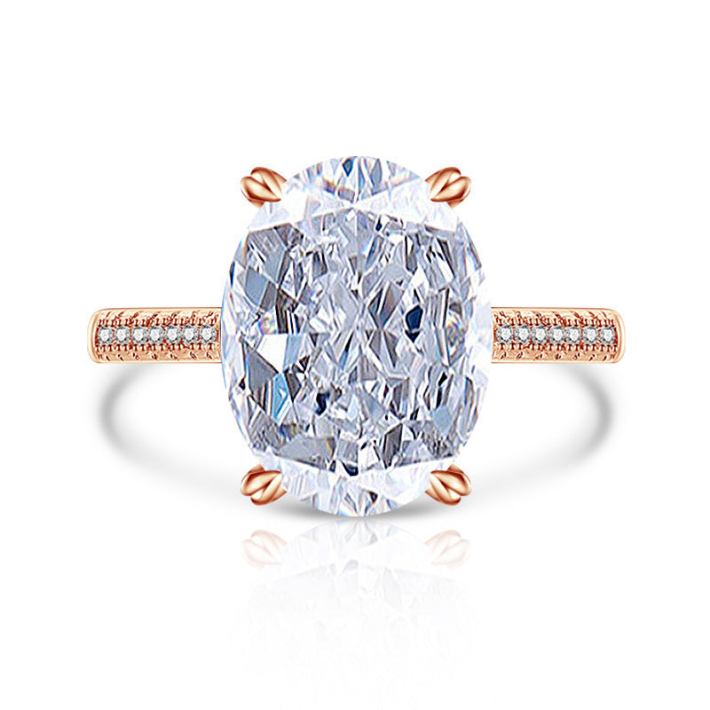 Anillo de Mujer con Diamante High Carbon y Diseño Flor de Hielo