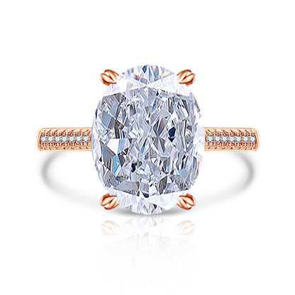 Anillo de Mujer con Diamante High Carbon y Diseño Flor de Hielo