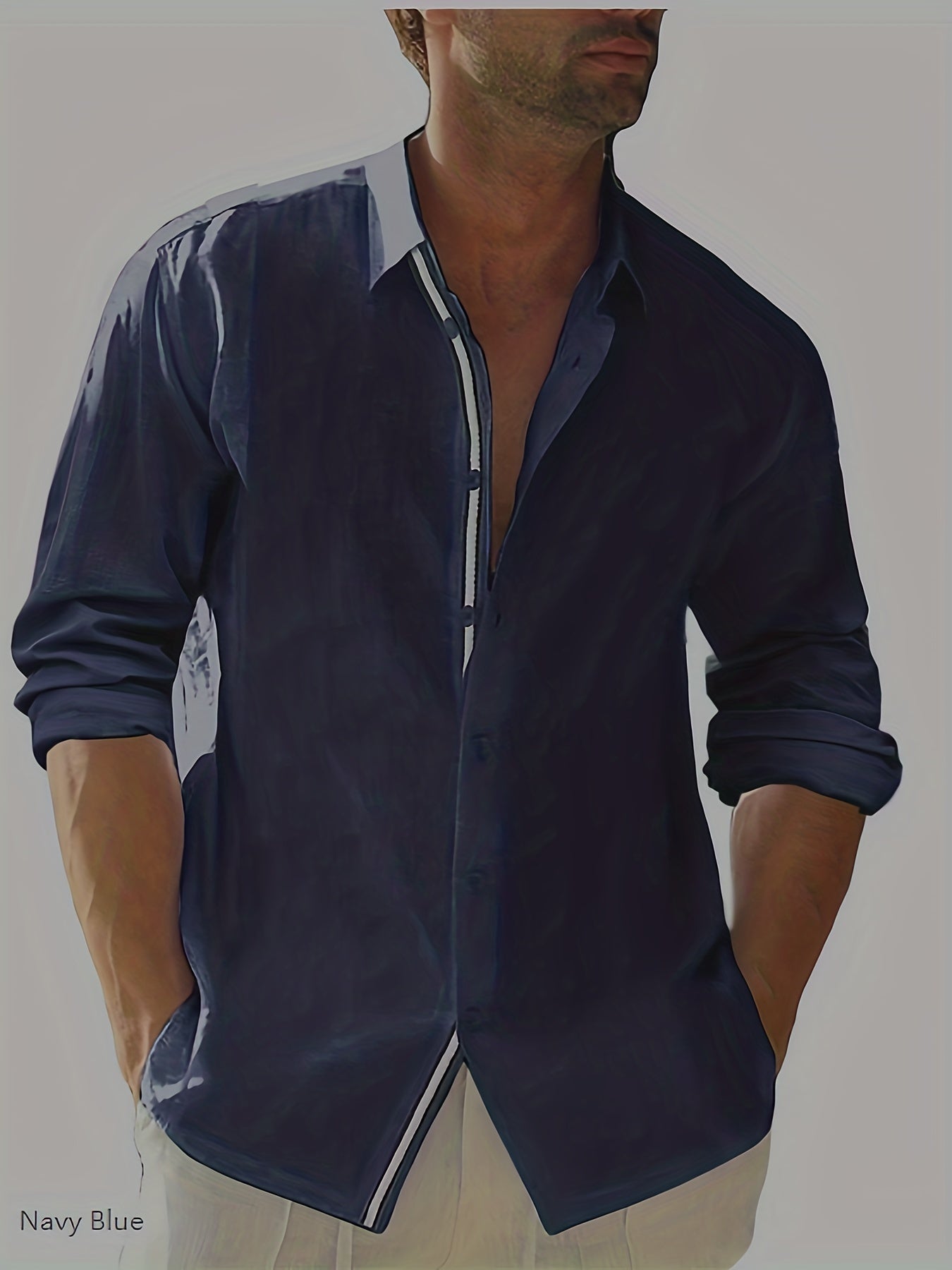 Camisa casual de manga larga de solapa suelta para adolescentes