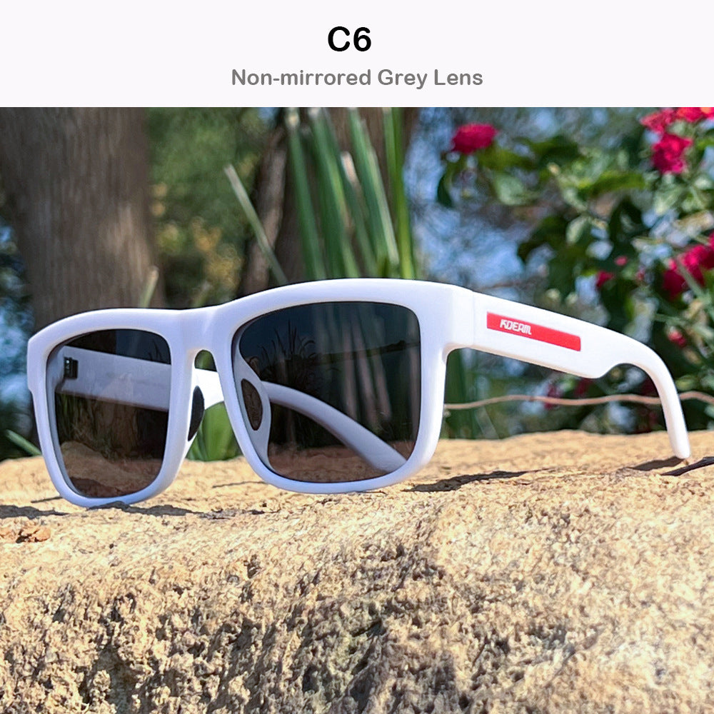 Gafas de sol polarizadas cuadradas cubiertas de marco grandes gafas de viaje de hombres y mujeres