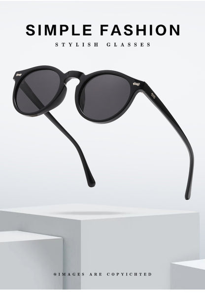 Redondo literario japonés y coreano gafas de sol ...