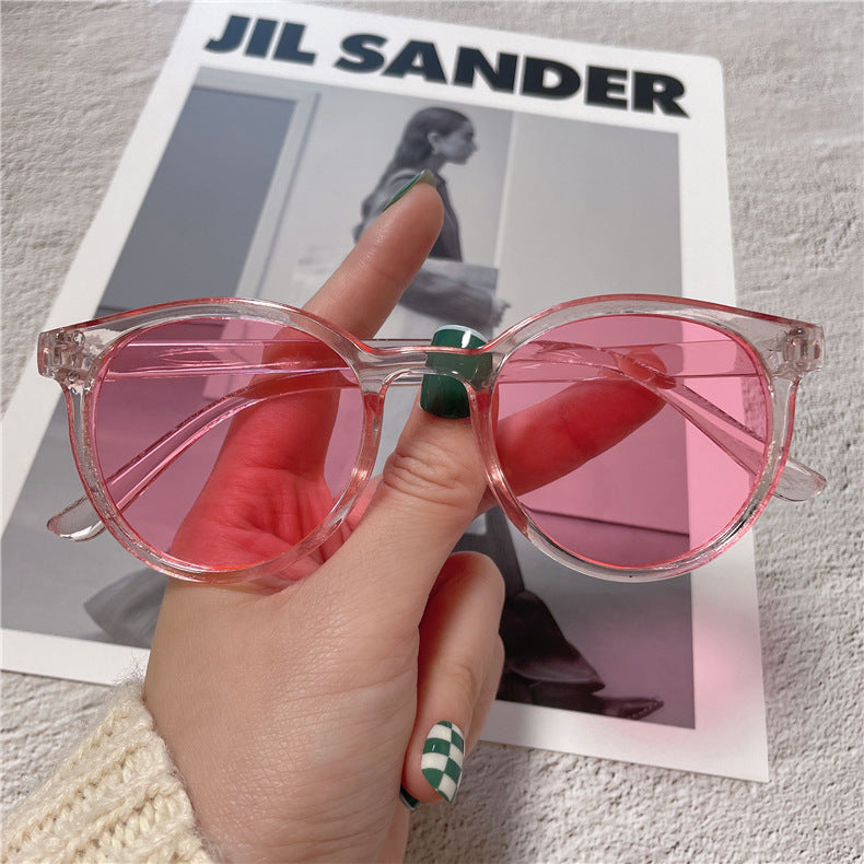 Gafas de sol de color caramelo de moda de buen aspecto marco redondo