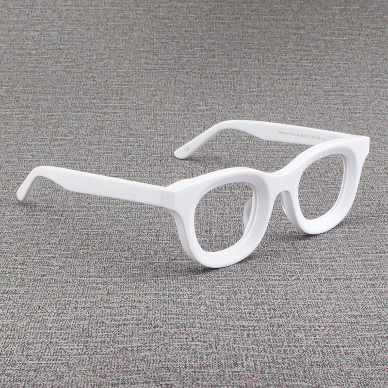 Cuadrado de borde ancho retro vidrios de marco negro grueso negro mate