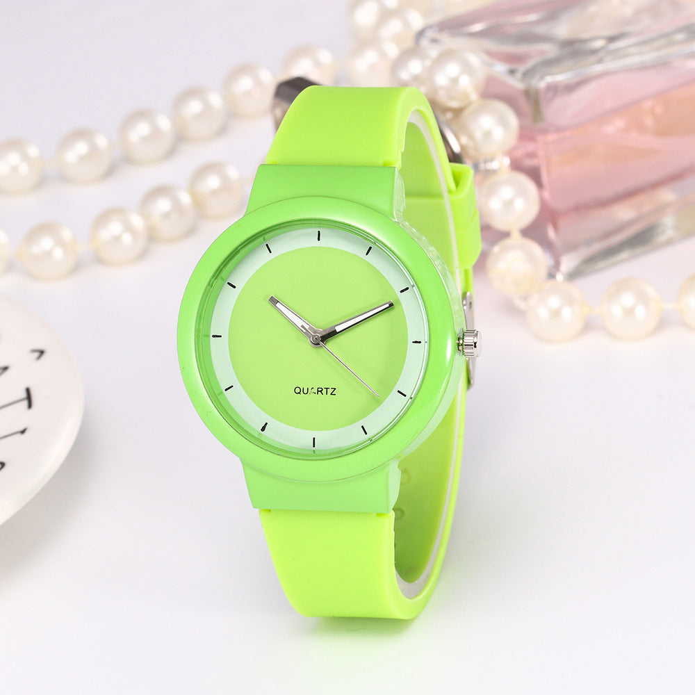 Simple Silicone Jelly Quartz Student Watch