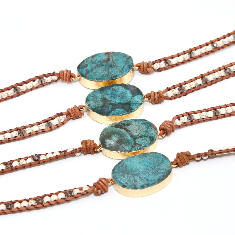 Pulsera de piedra marina natural hechas a mano