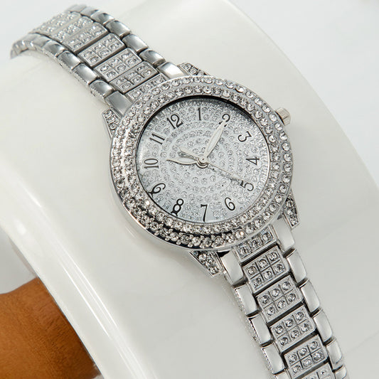 Reloj Femenino Cielo Estrellado con Diamantes y Números Romanos