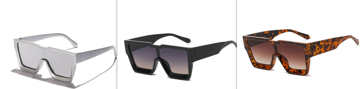 Moda europea y americana, Grandes gafas de sol cuadradas de marco