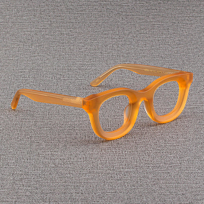 Cuadrado de borde ancho retro vidrios de marco negro grueso negro mate