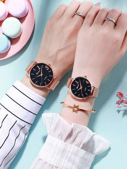 Waterproof quartz watch mesh strap ladies watch