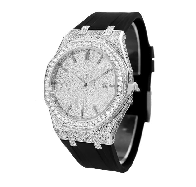 Moissanite Men's Watch Automatic European And American Mechanical Steel Belt