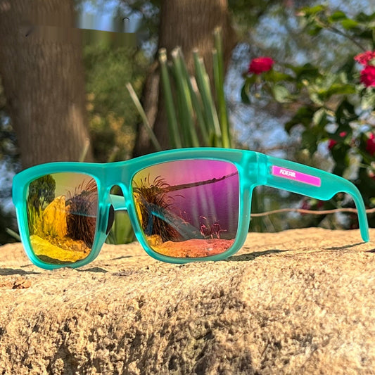 Gafas de sol polarizadas cuadradas cubiertas de marco grandes gafas de viaje de hombres y mujeres