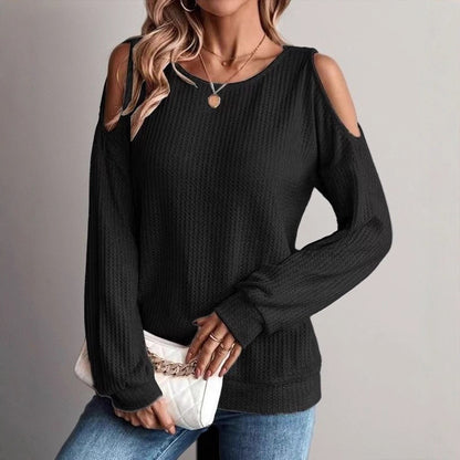 Autumn And Winter New Off-shoulder Casual Long-sleeve T-shirt Women's Casual Wear