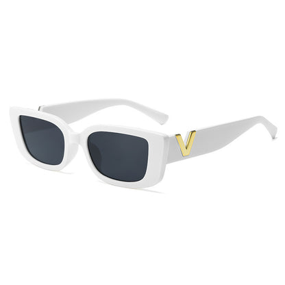 Gafas de montura cuadradas White Frame Sunglasses