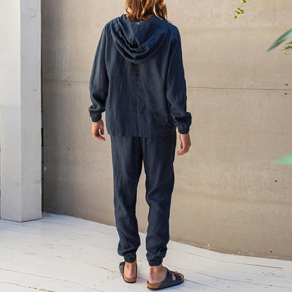 El otoño de lino para hombres, estilo casual manga larga.