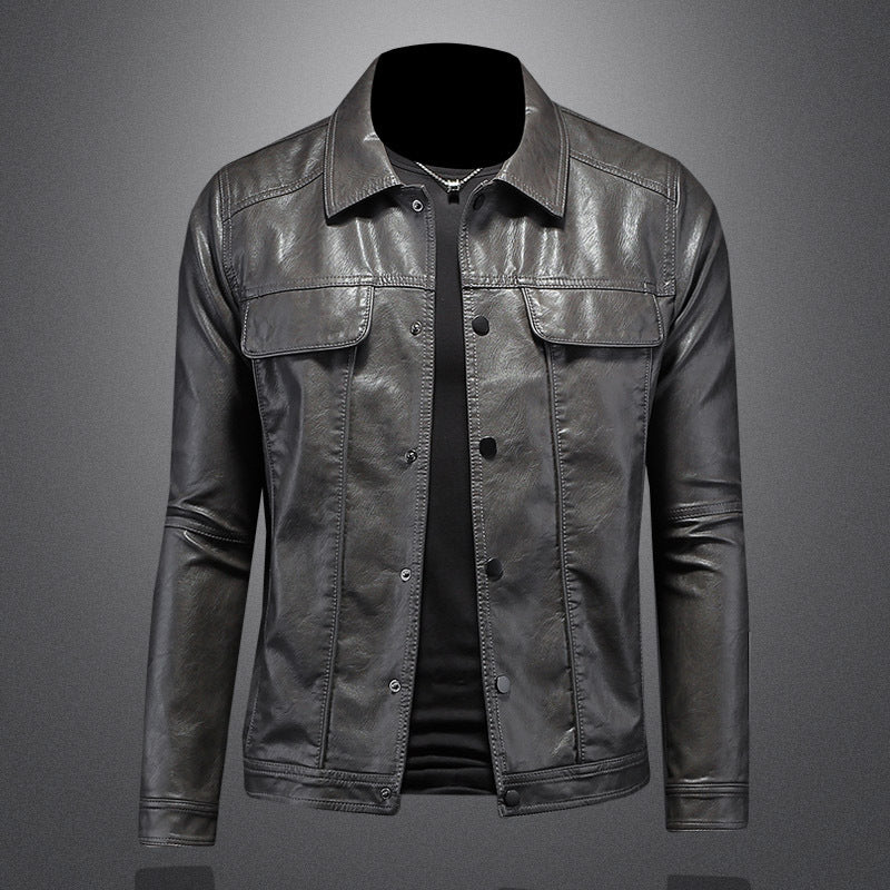 Chaqueta de cuero sintético para hombre