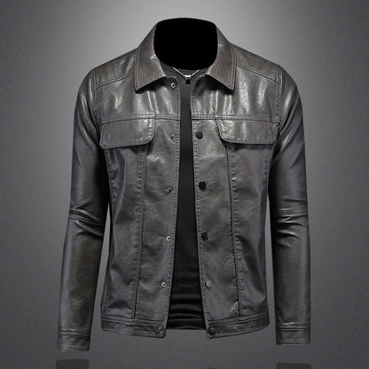 Chaqueta de cuero sintético para hombre