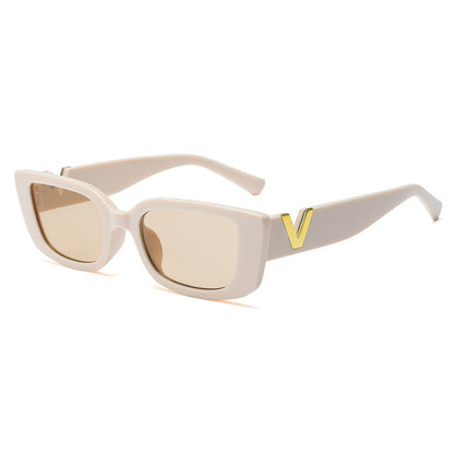 Gafas de montura cuadradas White Frame Sunglasses