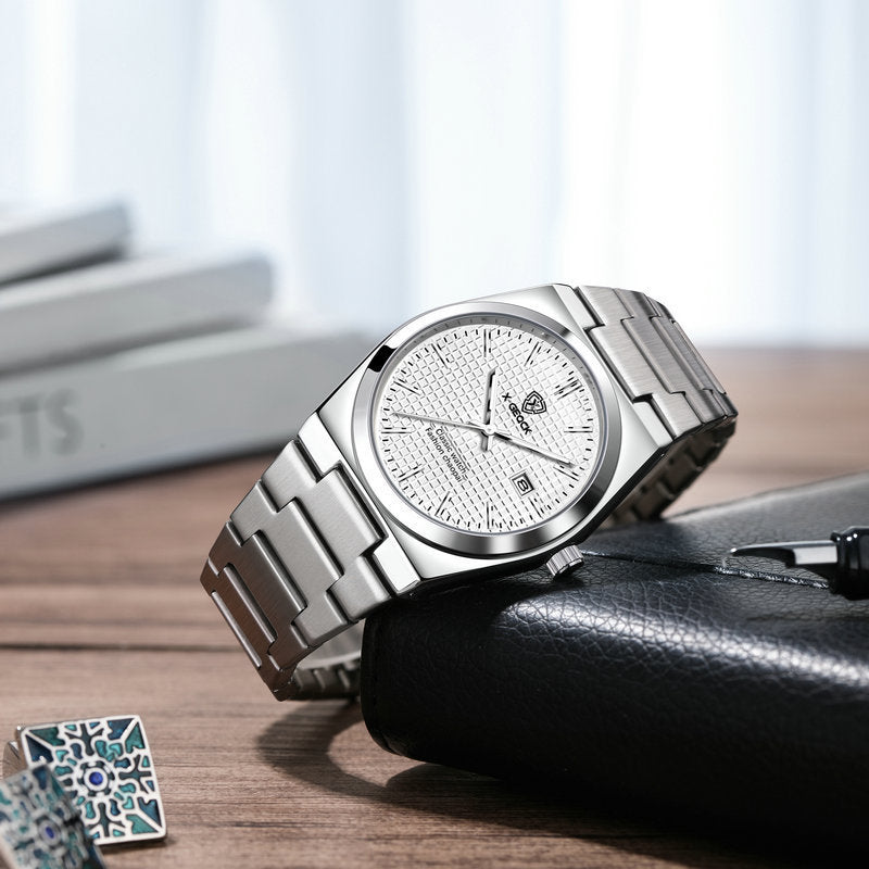 Reloj Masculino de Cuarzo Suizo con Cierre Tipo Mariposa