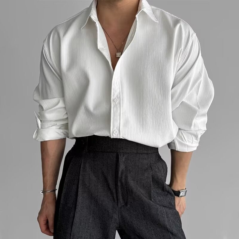 Camisa artística de moda para hombres sueltos