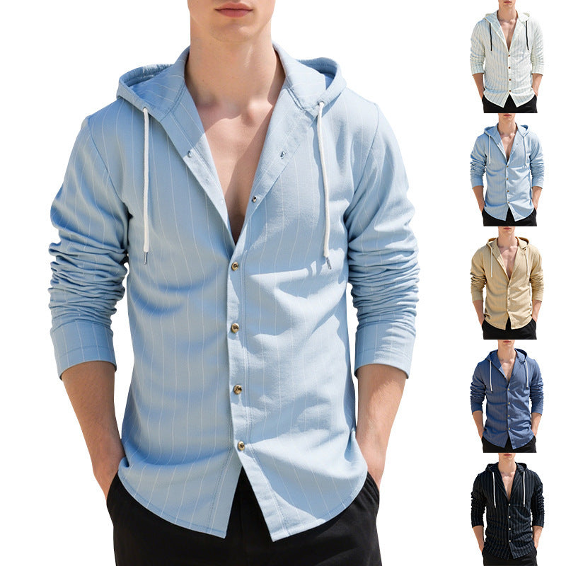 Capucha delgada Cardigan Camisa Casual Hombres