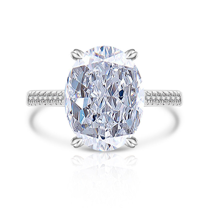 Anillo de Mujer con Diamante High Carbon y Diseño Flor de Hielo