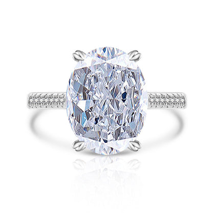 Anillo de Mujer con Diamante High Carbon y Diseño Flor de Hielo