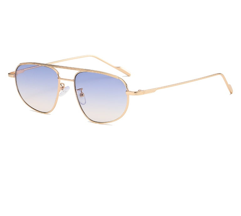 Moda de gafas de sol de doble haz de metal