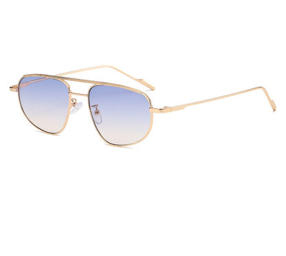 Moda de gafas de sol de doble haz de metal