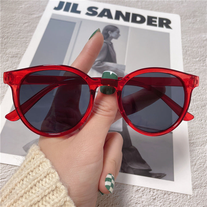 Gafas de sol de color caramelo de moda de buen aspecto marco redondo