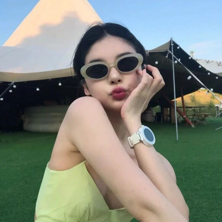 Pequeño marco redondo vintage Gafas de sol de moda simples de alta calidad - .