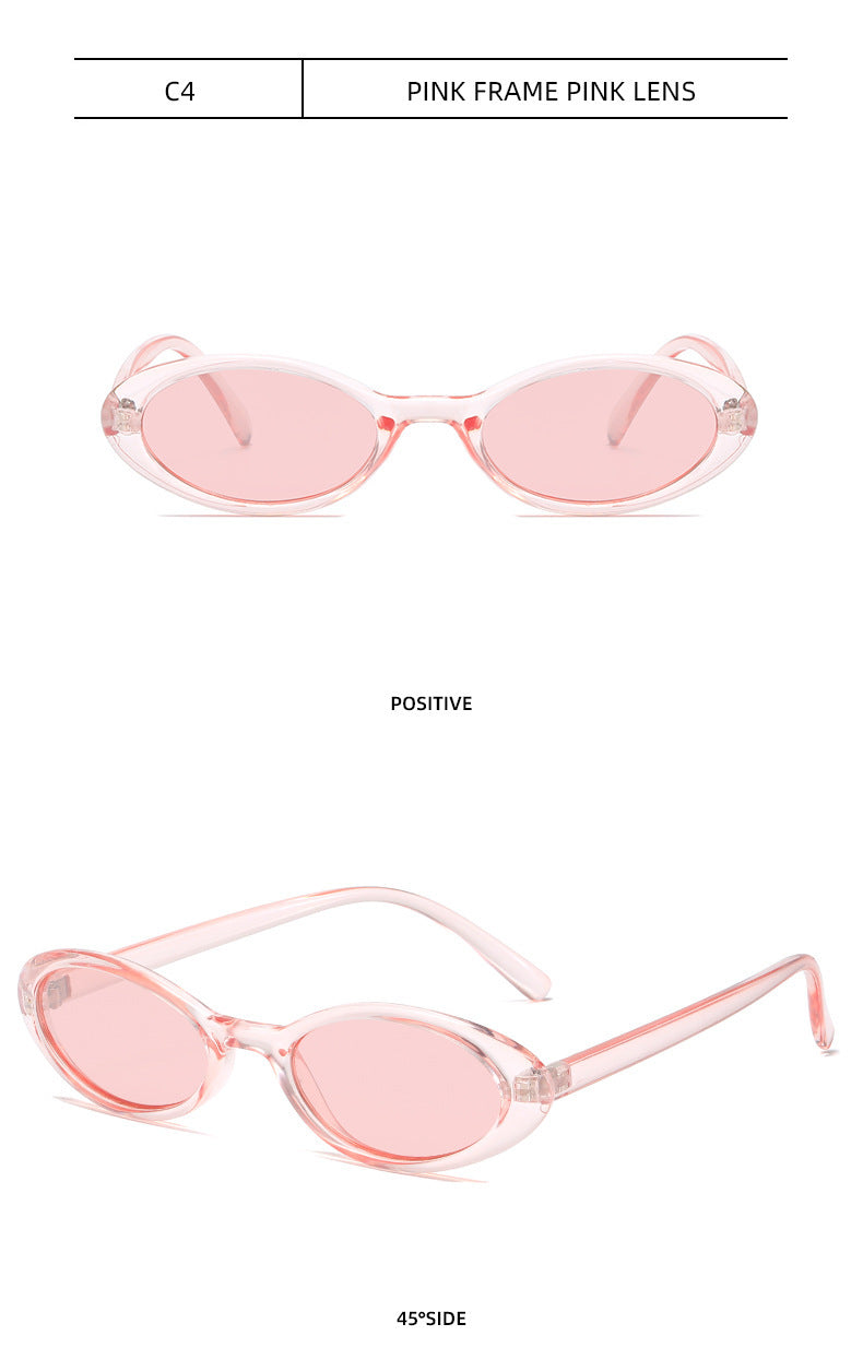 Marco ovalado de gota de agua retro INS estilo gafas personalizadas