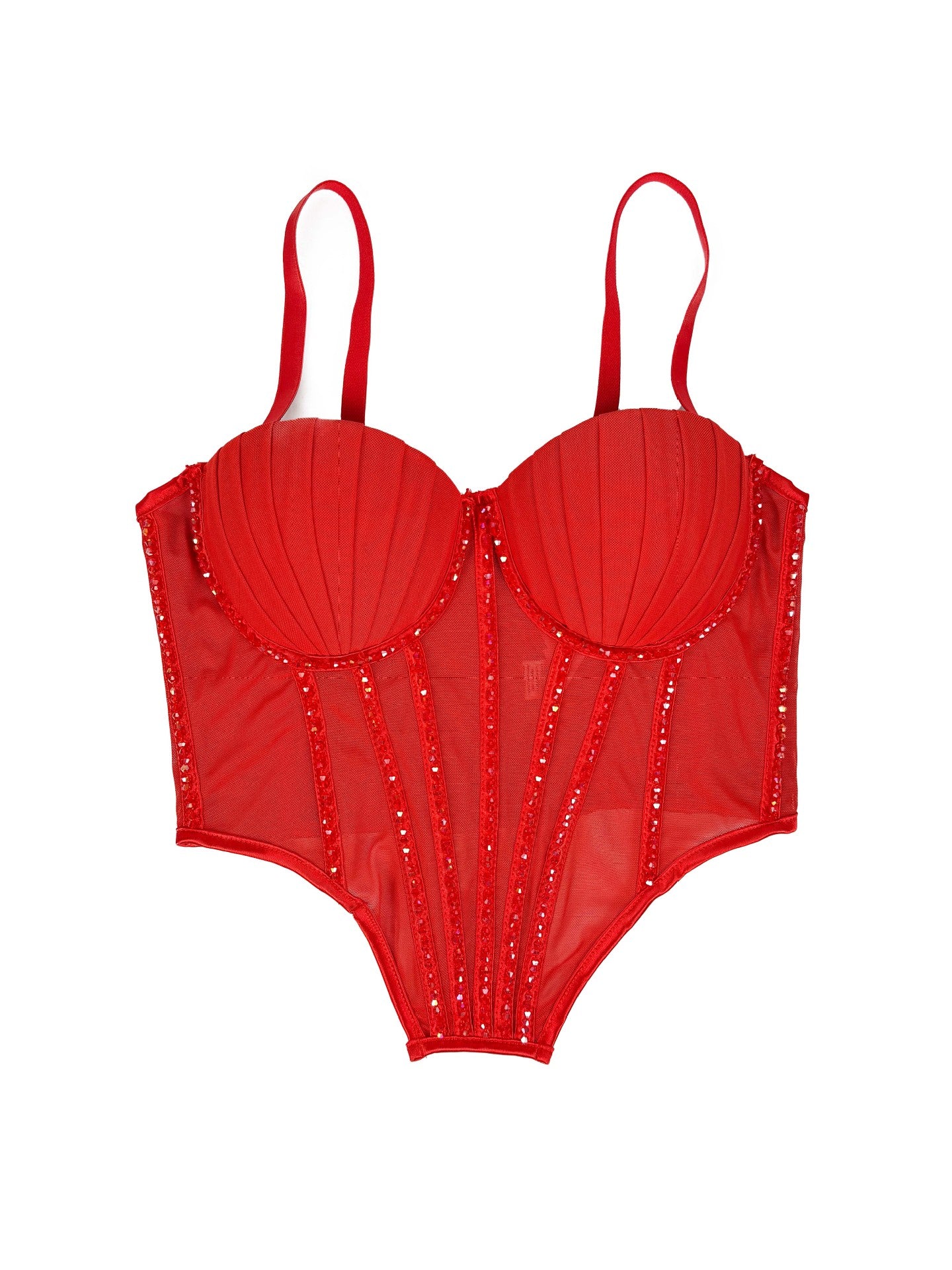 La malla sexy con aparatos ortopédicos y almohadilla para los senos se puede usar fuera del sujetador de plástico de espina de imitación