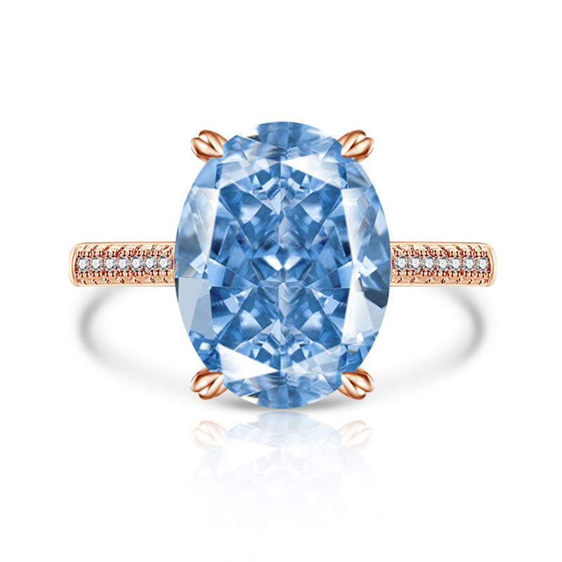 Anillo de Mujer con Diamante High Carbon y Diseño Flor de Hielo