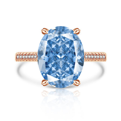 Anillo de Mujer con Diamante High Carbon y Diseño Flor de Hielo