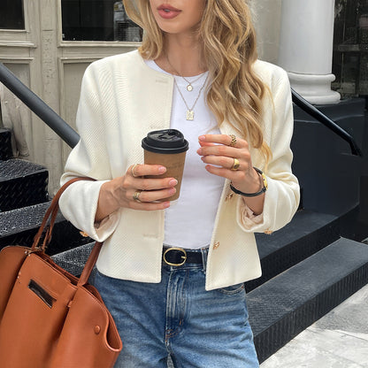 Solid Color Cardigan Long Sleeve Shirt Jacket Women