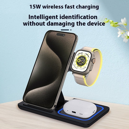 Three-in-one Folding Wireless Charger Mobile Desktop Stand