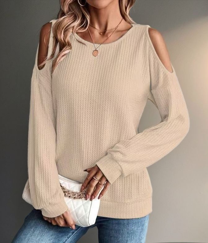 Autumn And Winter New Off-shoulder Casual Long-sleeve T-shirt Women's Casual Wear