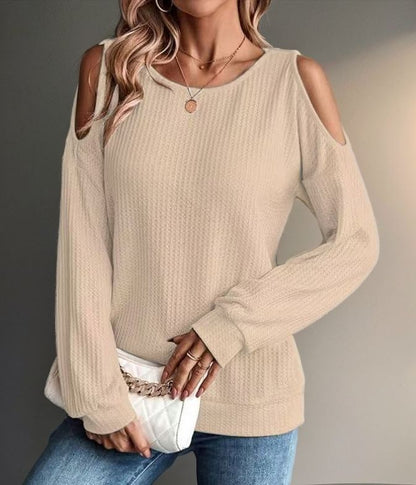 Autumn And Winter New Off-shoulder Casual Long-sleeve T-shirt Women's Casual Wear