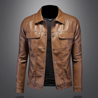 Chaqueta de cuero sintético para hombre