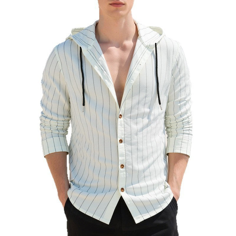Capucha delgada Cardigan Camisa Casual Hombres