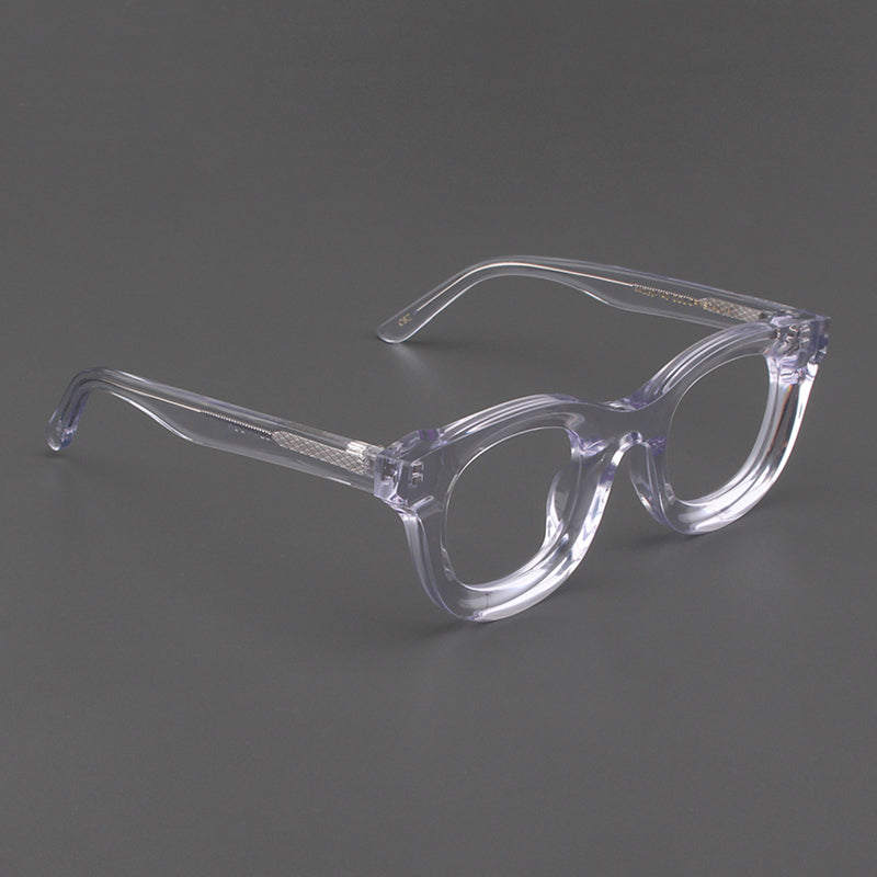 Cuadrado de borde ancho retro vidrios de marco negro grueso negro mate