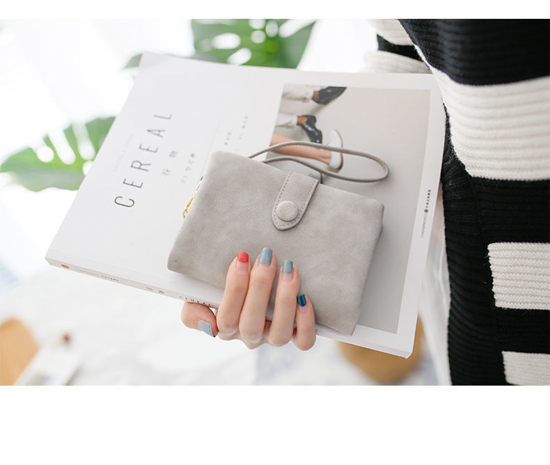 Cartera Versión Coreana con Cierre y Diseño Moderno