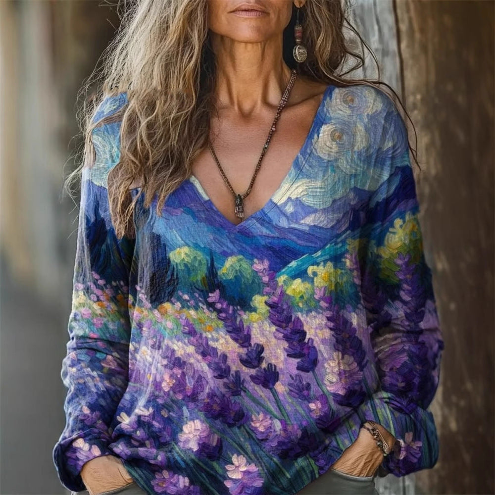 Polera de Mujer con Estampado Digital – Tipo Pullover