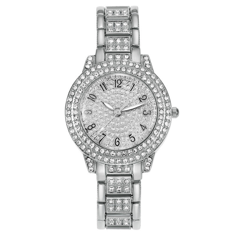 Reloj Femenino Cielo Estrellado con Diamantes y Números Romanos