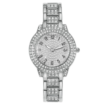 Reloj Femenino Cielo Estrellado con Diamantes y Números Romanos