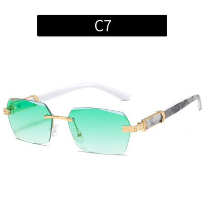 Recorte de lentes de sol sin montura de océano para mujer