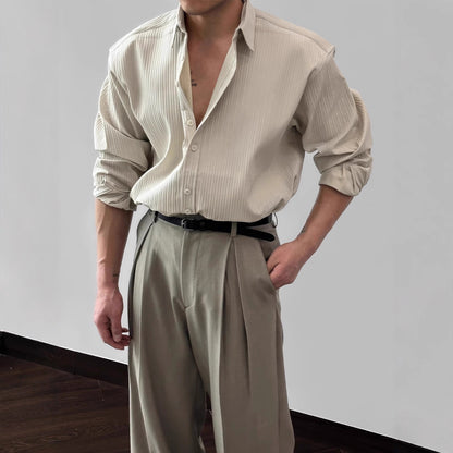 Camisa artística de moda para hombres sueltos